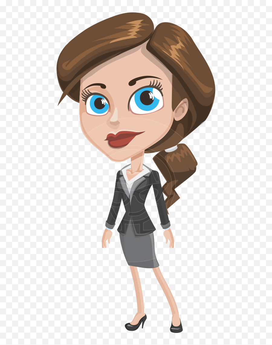 Download An Attractive Business Woman Prepared As A Fully - Cartoon Office Girl Vector Emoji,Business Clipart