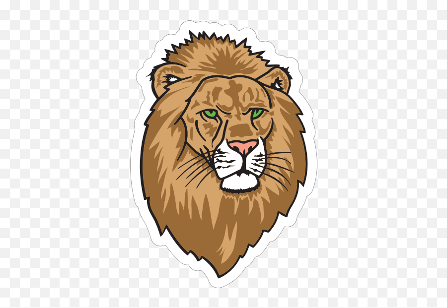 Lion Head Mascot Sticker Emoji,Lions Head Clipart
