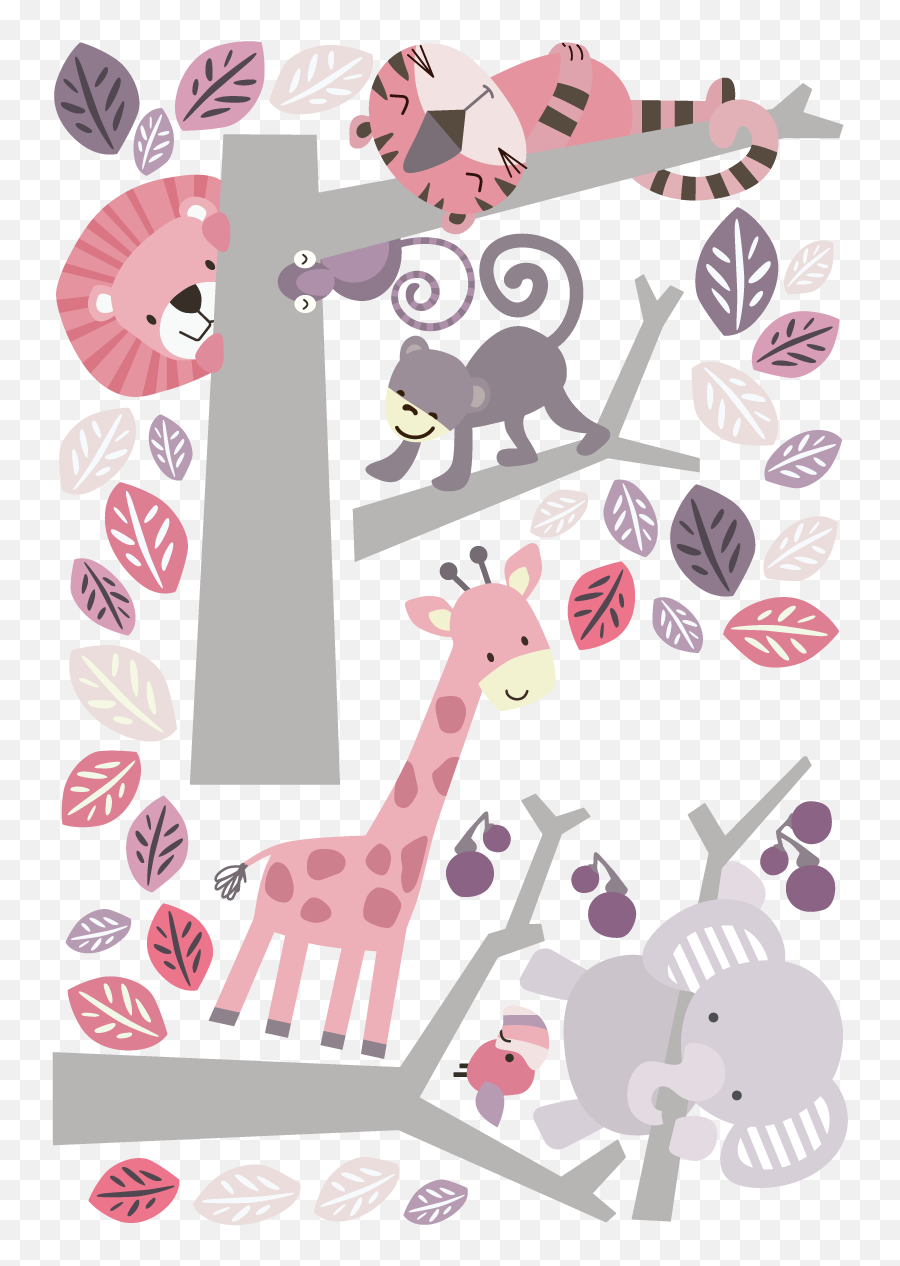 Jungle Animals Stickers Emoji,Baby Jungle Animals Clipart