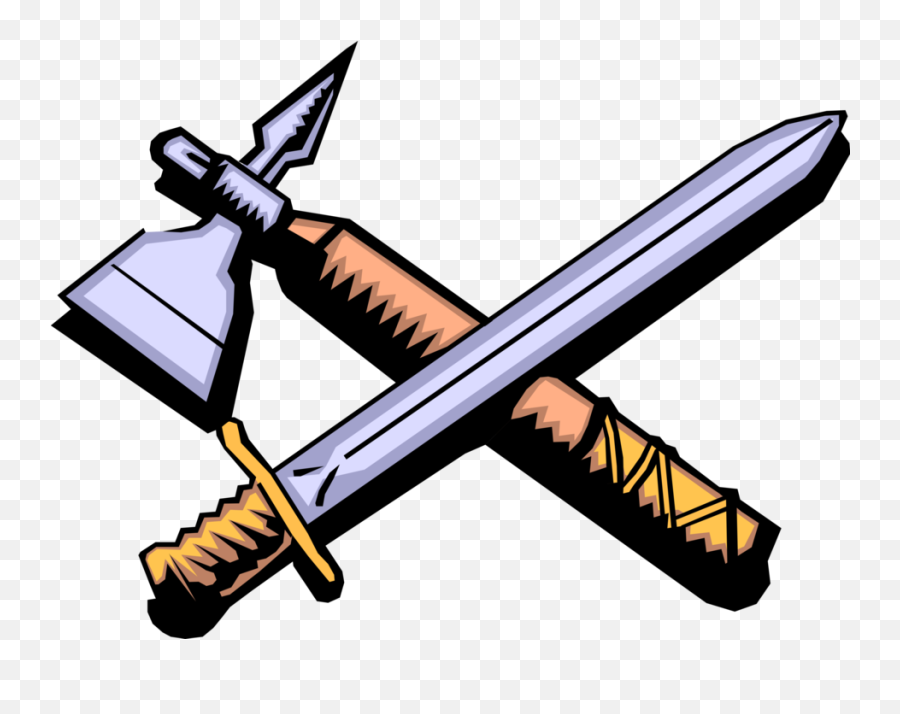 Vector Illustration Of Middle Ages - Weapons Clipart Emoji,Cartoon Sword Png