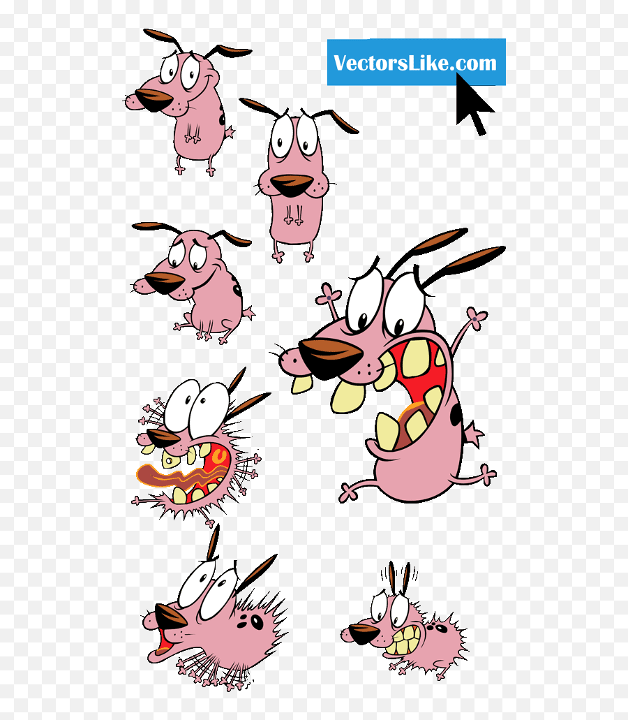 Courage The Cowardly Dog Characters - Courage The Cowardly Dog Png Vector Emoji,Courage The Cowardly Dog Png