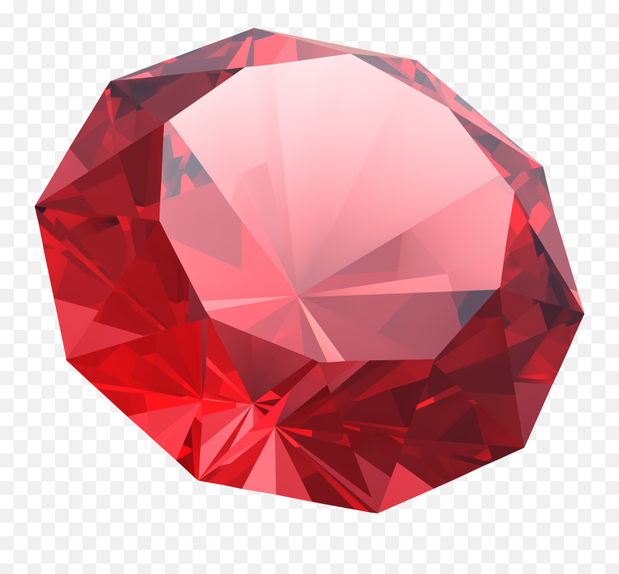 Download Hd Red Diamond Png Clipart Image - Transparent Gems Png Emoji,Diamond Transparent Background