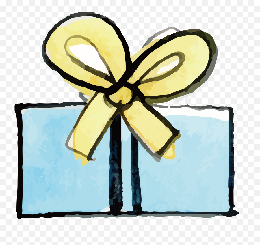 Gift Tag Clip Art - Gift Box Watercolor Png Transparent Emoji,Tag Clipart
