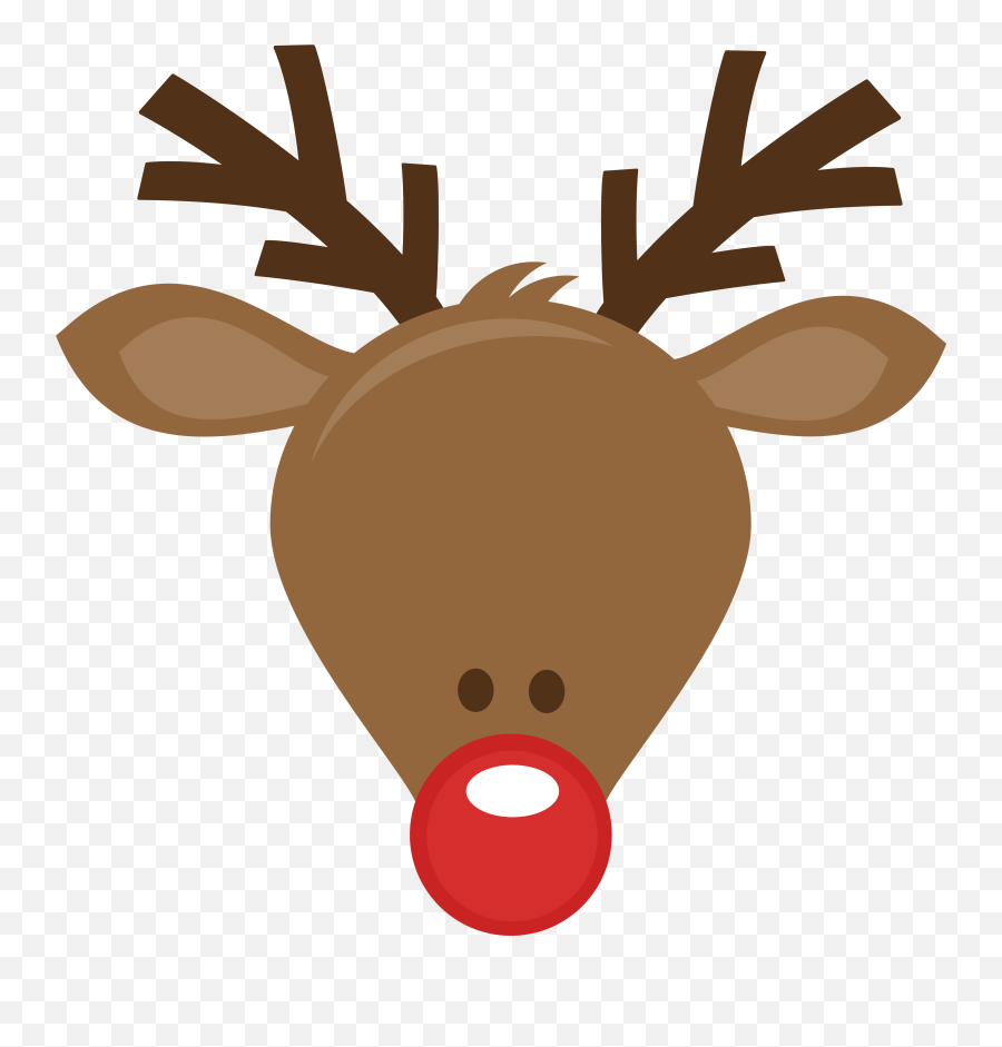 Reindeer Head Svg - Reindeer Head Clipart Emoji,Deer Head Clipart