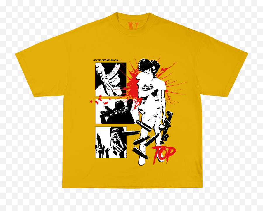 Youngboy Nba X Vlone House Arrest Tee In Yellow - Nba Youngboy Yellow Vlone Shirt Emoji,Never Broke Again Logo