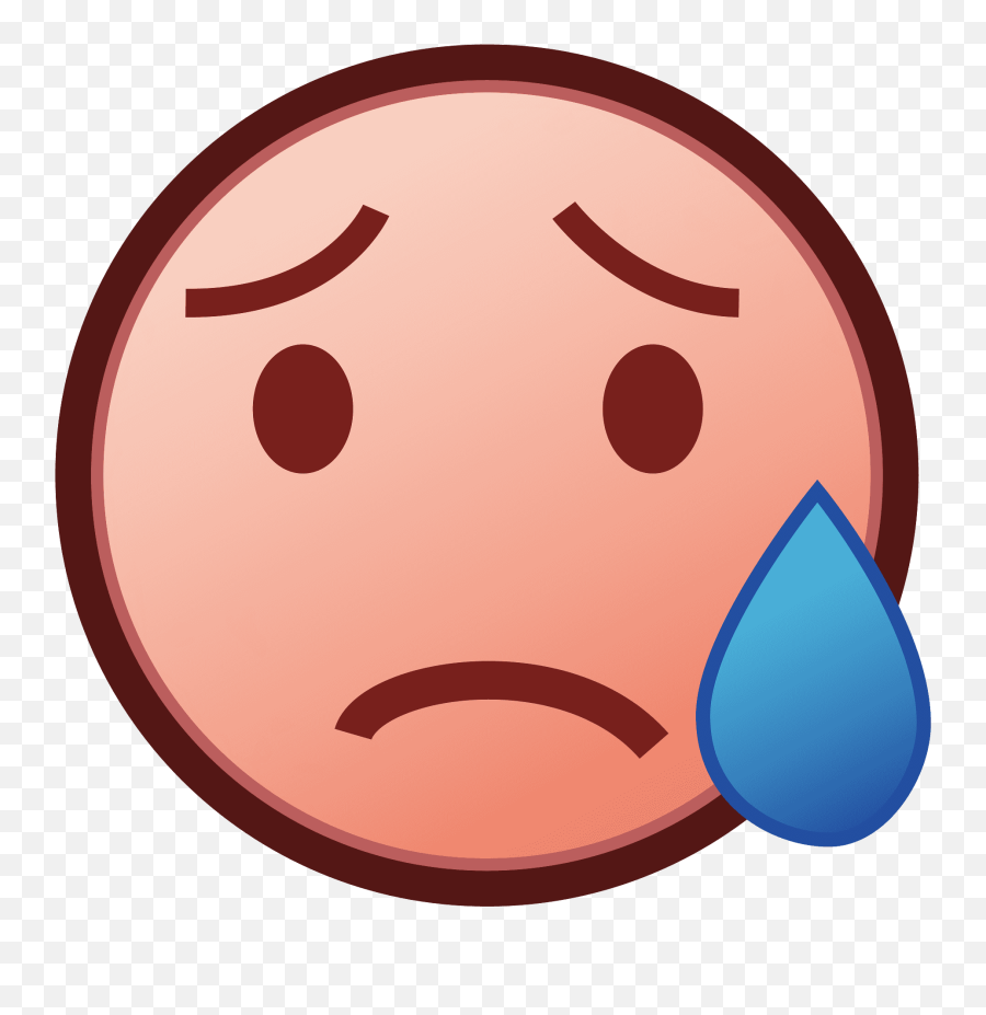 Sad But Relieved Face Emoji Clipart Free Download,Sad Face Emoji Transparent