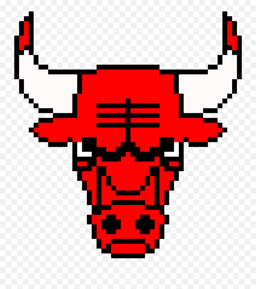 Dont Forget The Bulls - Pixel Art Nba Logo Clipart Full Bulls Logo Pixel Art Emoji,Nba Logo Png