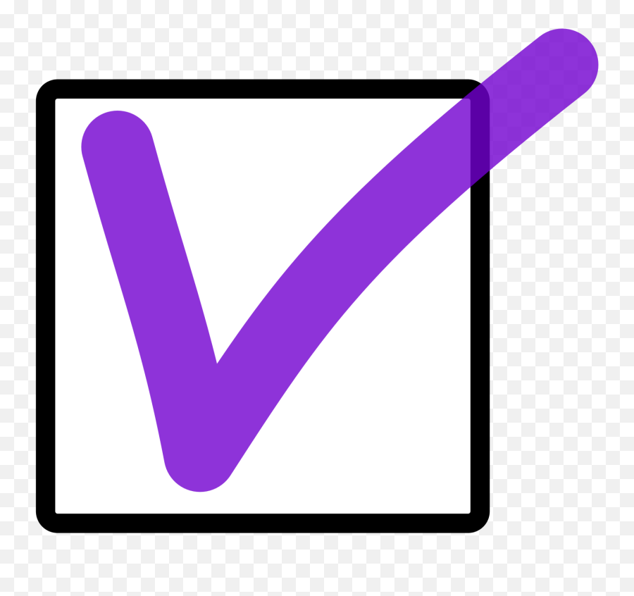 Purple Check Mark Box Png Image With No - Check Mark Clipart Purple Emoji,Check Mark Png