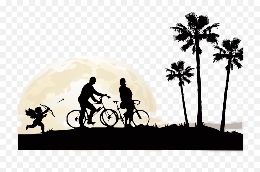Clipart Trees Cycle Clipart Trees Cycle Transparent Free - Silhouette Lovers In Bike Emoji,Tree Silhouette Clipart