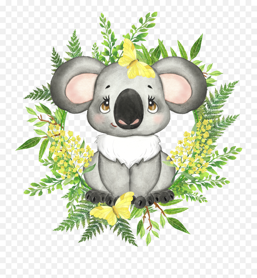 Australian Animals Clipart Koala Platypus Quokka Flowers - Soft Emoji,Animal Clipart