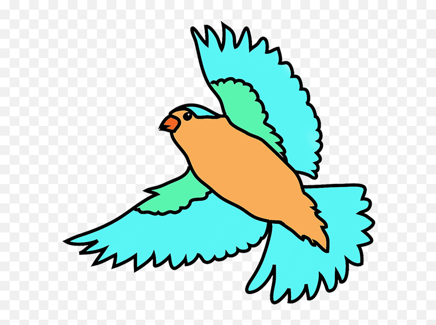 Flying Bird Clipart Image - Flying Colorful Bird Clipart Emoji,Flying Bird Clipart