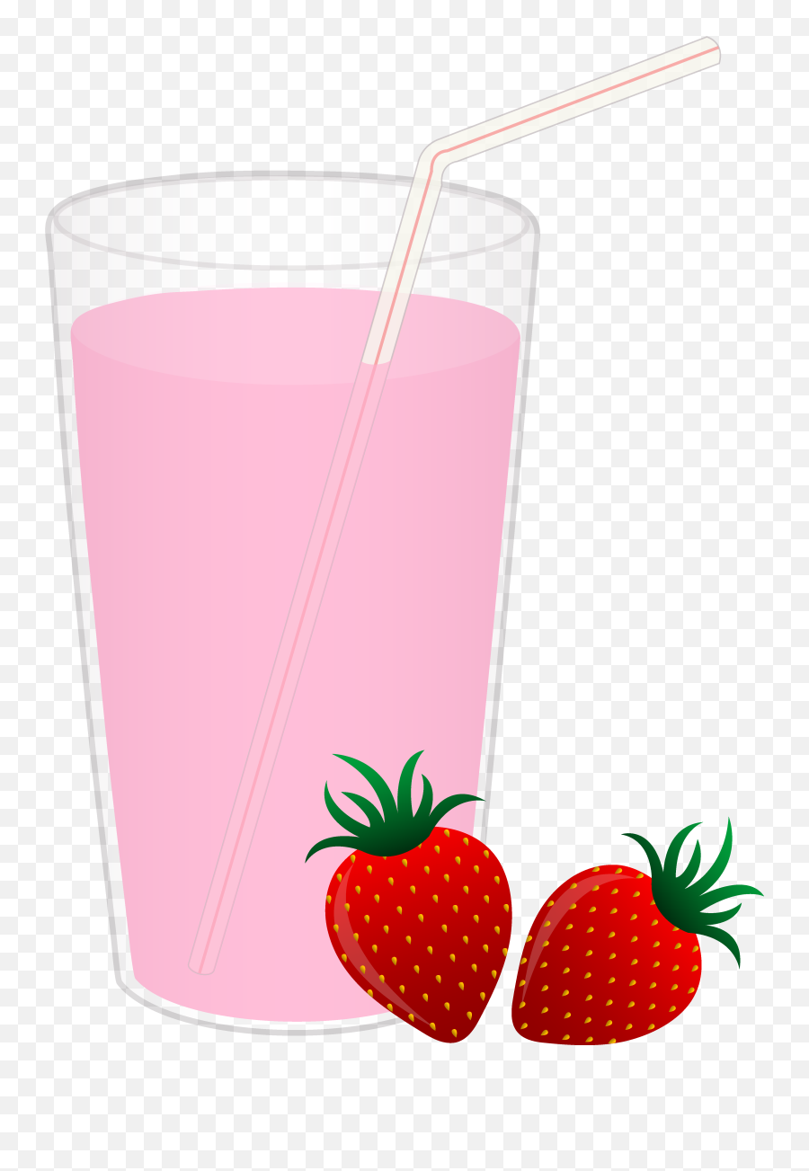 Strawberry Milk Clipart Png Image With - Strawberry Milk Clipart Emoji,Milk Clipart