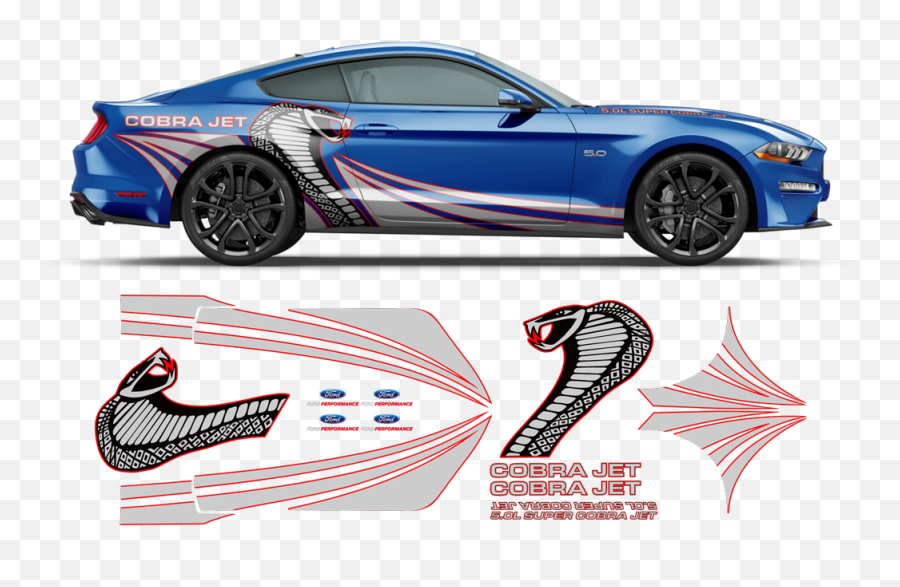 Super Cobra Jet Contoured Side Graphics Decals Set For Ford Mustang 2015 - 2019 Emoji,Mustang Sports Logo