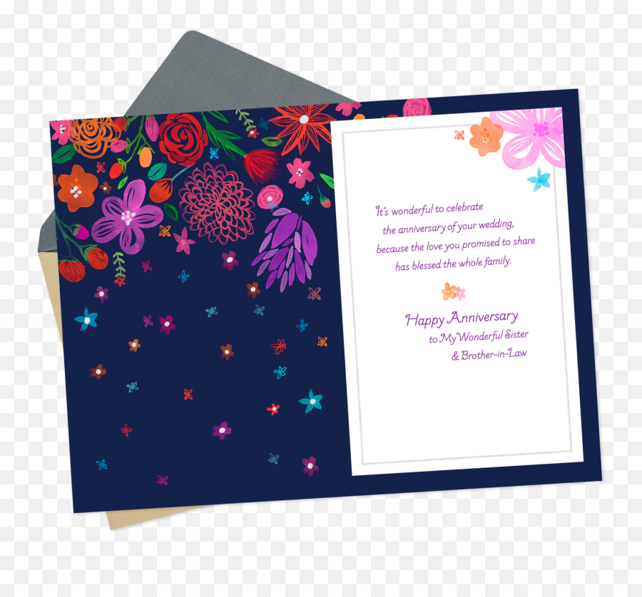 Majestic Blooms Anniversary Card For Sister And Brother - Sister And Brother In Law Wedding Anniversary Cards Emoji,Sister Clipart