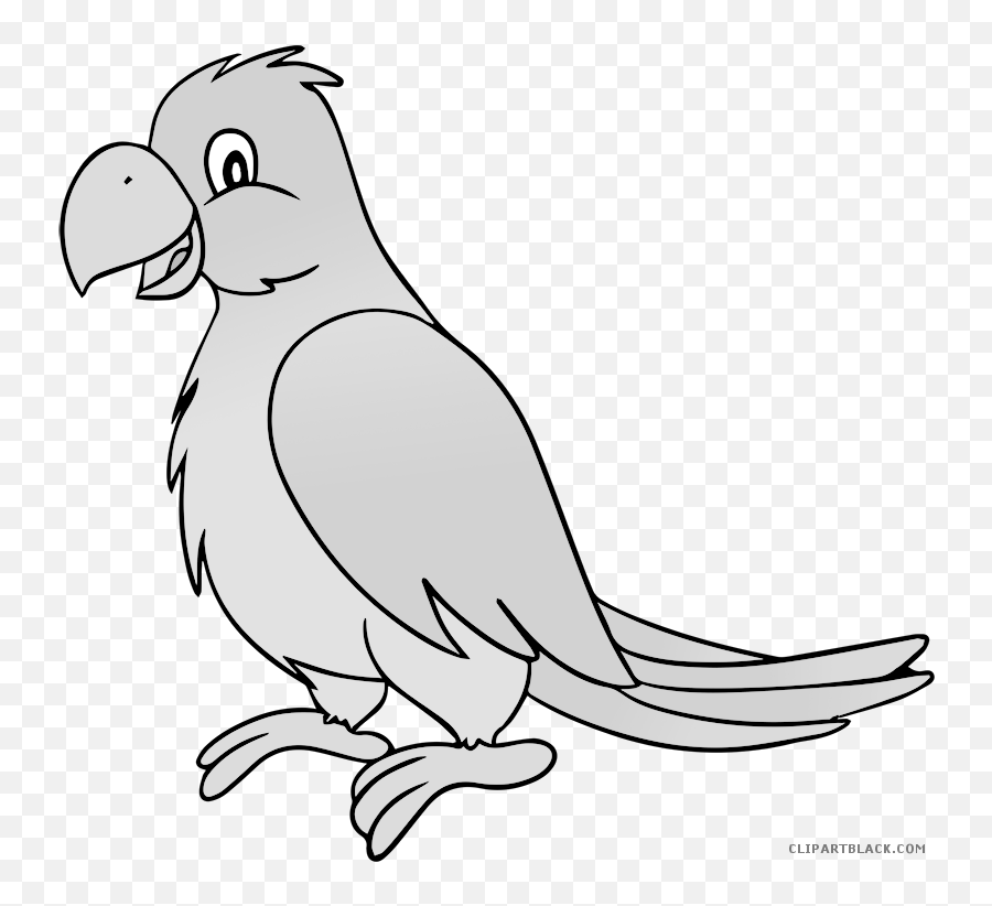 Download Grayscale Animal Free Black White Images - Transparent Background Parrot Clipart Emoji,Animal Clipart Black And White