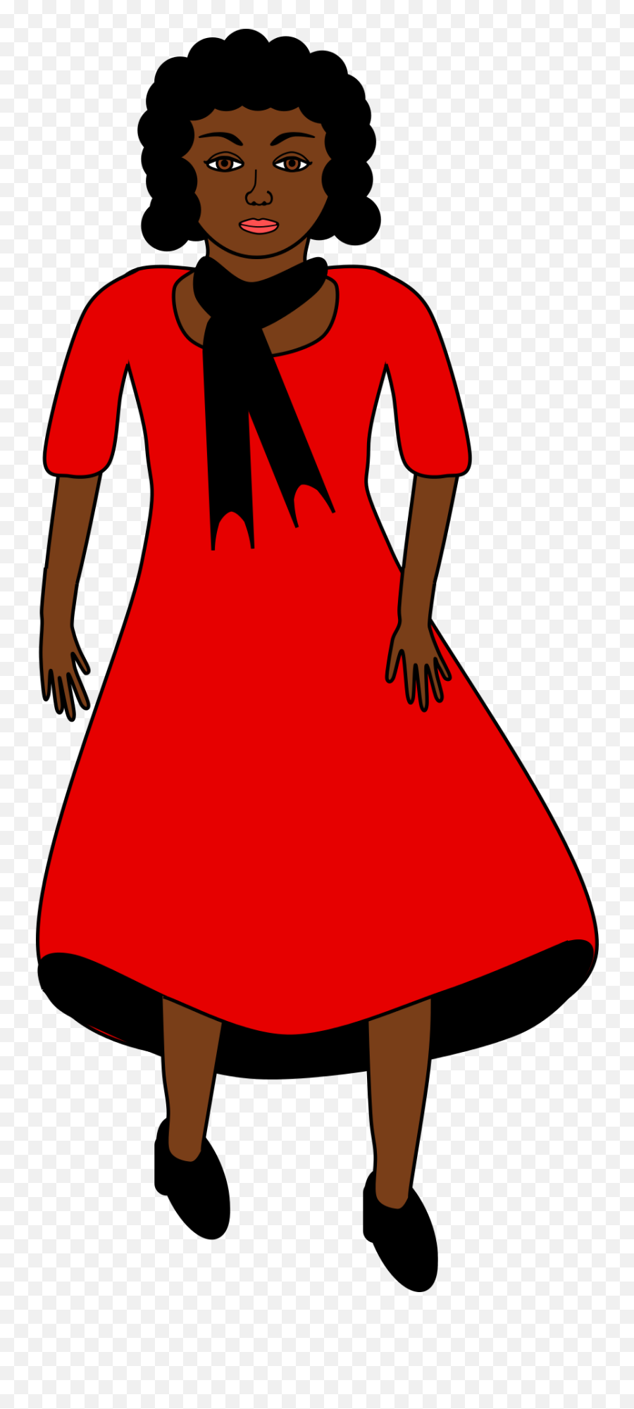 Drawing Of A Black Woman In A Red Dress Free Image Download Emoji,Black Dress Png