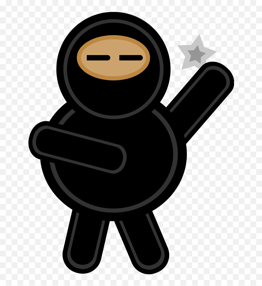 Plump Ninja Clipart - Fat Black Ninja Emoji,Ninja Clipart