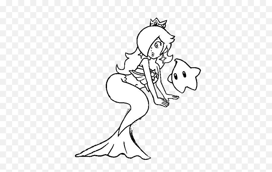 Mermaid Rosalina For Coloring - Princess Rosalina Coloring Mermaid Rosalina Coloring Pages Emoji,Coloring Clipart