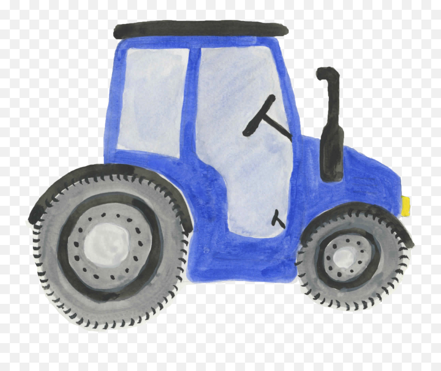 Download Hd Watercolor Clipart Tractor Farm Kids Clipart - Watercolor Tractor Png Emoji,Kids Clipart