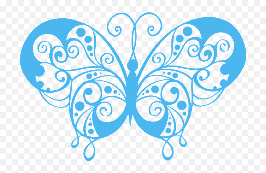 Flourish Butterfly Silhouette - Free Vector Silhouettes Pretty Butterfly Svg Emoji,Butterfly Outline Clipart