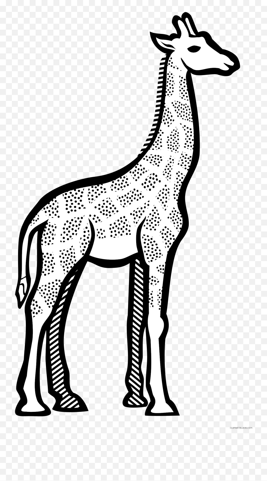 Black And White Giraffe Animal Free Black White Clipart - Giraffe Clipart Emoji,Animal Clipart Black And White