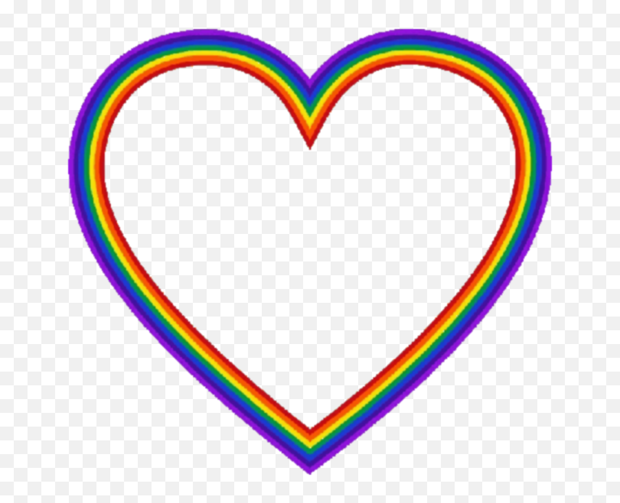 Rainbow Heart Png Softie Soft Sticker - Rainbow Heart Png Outline Emoji,Rainbow Heart Png
