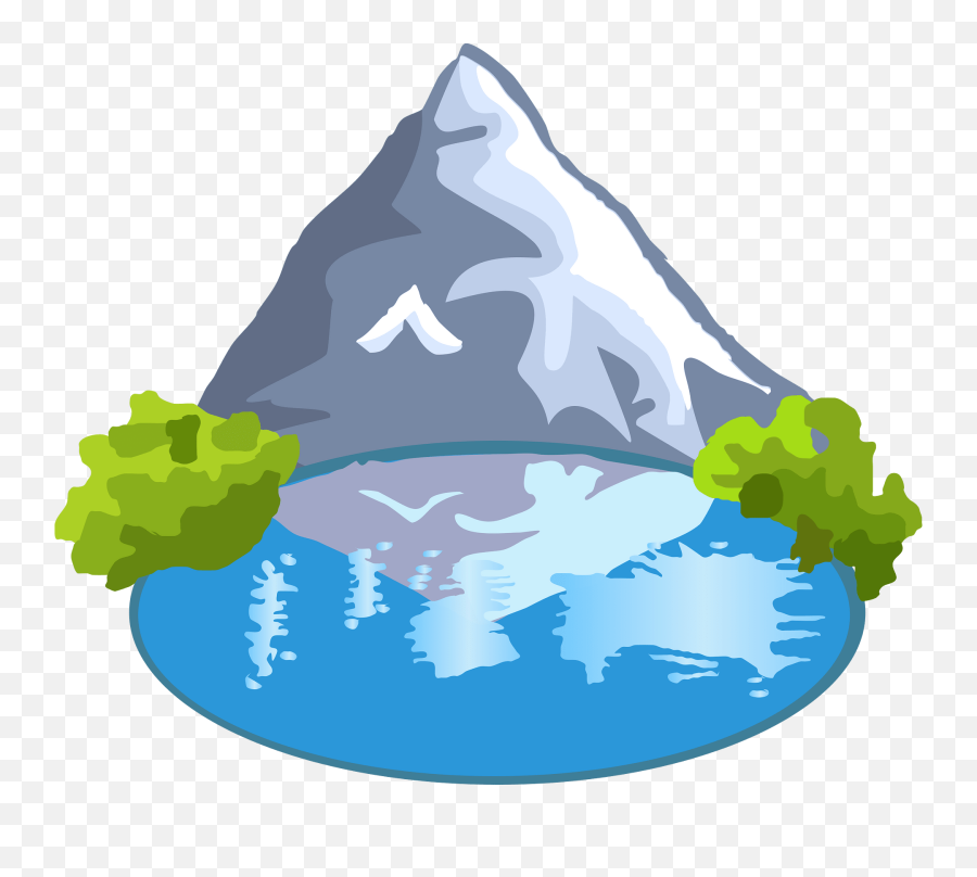 Mountain Lake Clip Art Related Keywords - Mountain With Lake Clipart Emoji,Lake Clipart