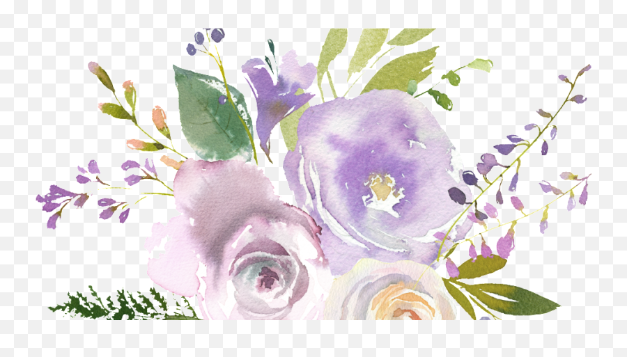 Water Colour Flower Png 21 - Digital Dunia Emoji,Purple Flower Png