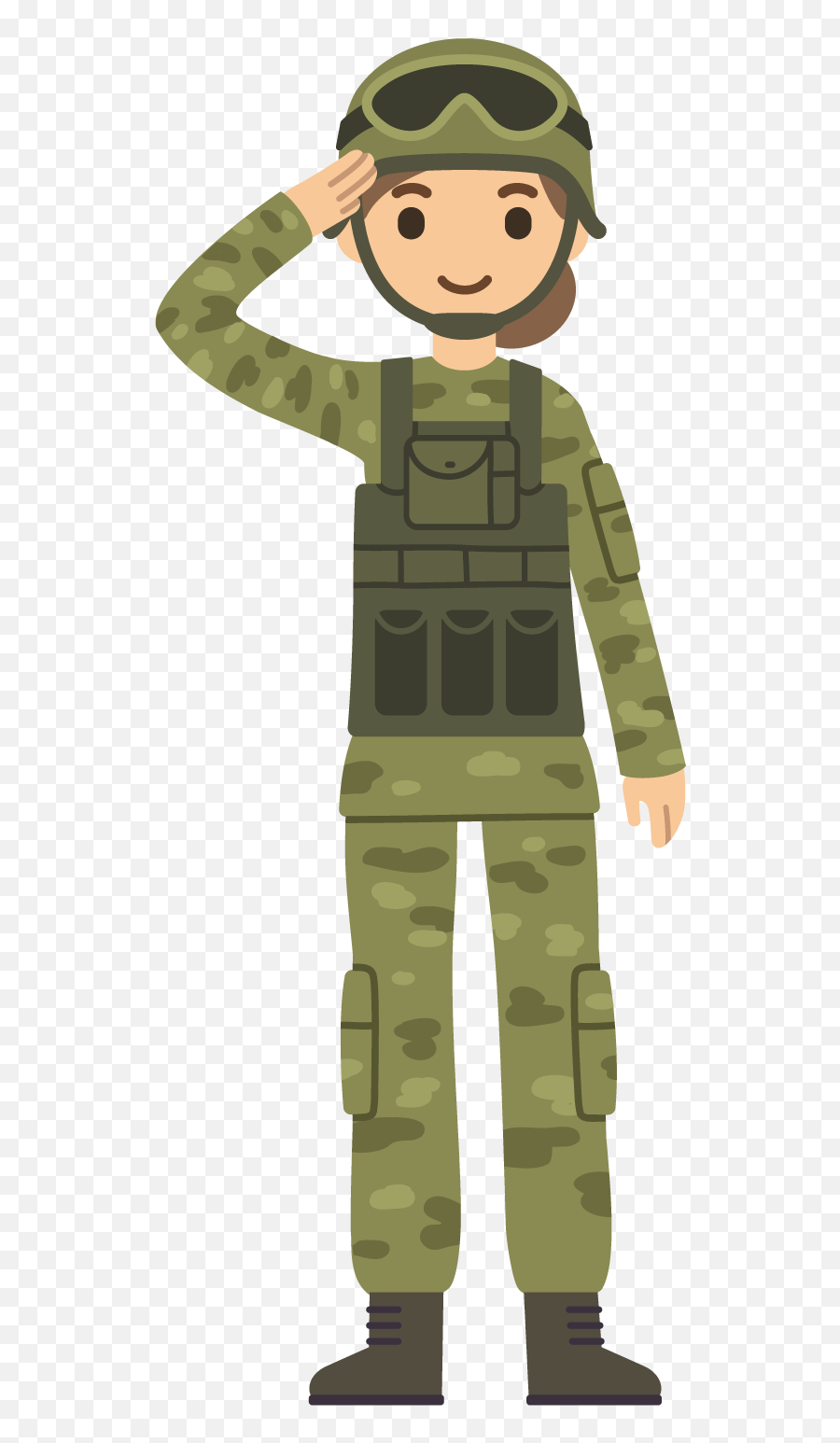 Download Soldier Salute Cartoon Wearing A Uniform Transprent Emoji,Salute Png