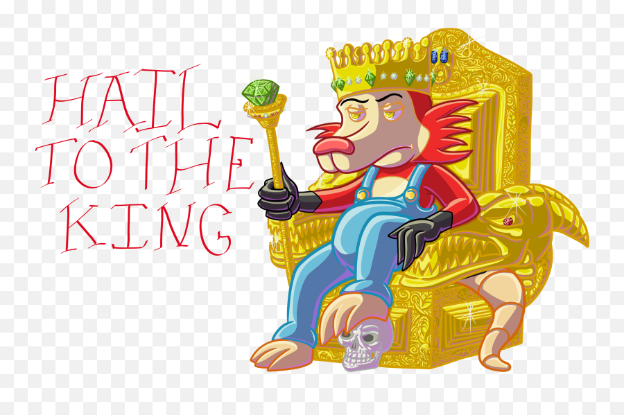 Download Hail To The King - King On Throne Cartoon Full Emoji,King Throne Png