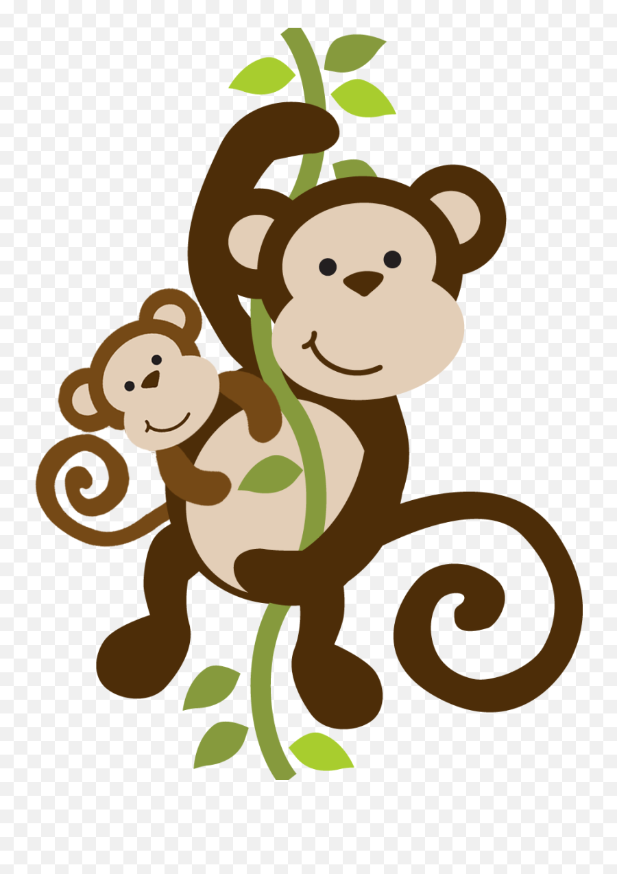 Download Mommy Clipart Baby Monkey - Monkey Bathroom Shower Emoji,Baby Jungle Animals Clipart