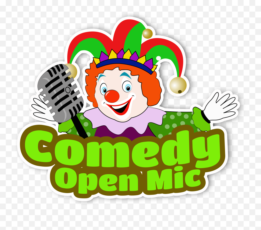 Download Hd Comedy Open Mic Logo - Microphone Transparent Happy Emoji,Microphone Logo