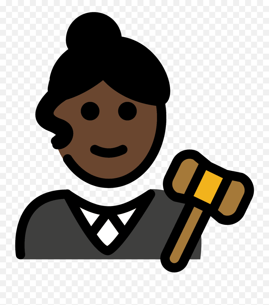 Woman Judge Emoji Clipart - Female Judge Cartoon Transparent,Judge Clipart