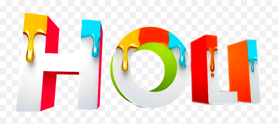 Holi Greeting Note Cards Wish Text Logo For Holi - 1600x1575 Happy Holi 3d Png Emoji,Wish Logo