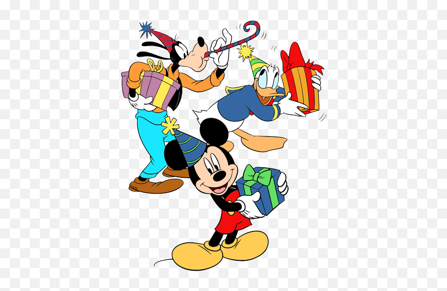 Disney Clipart Birthday Mickey Mouse Present - Mickey Mouse Logo Birthday Png Emoji,Goofy Clipart