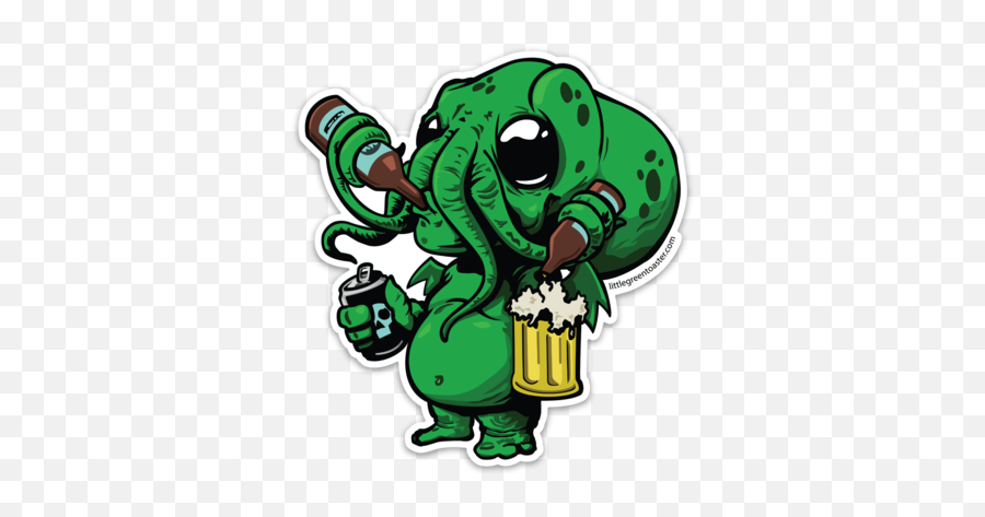 Image Of Cthulhu Beer Monster Sticker - Fictional Character Emoji,Cthulhu Png