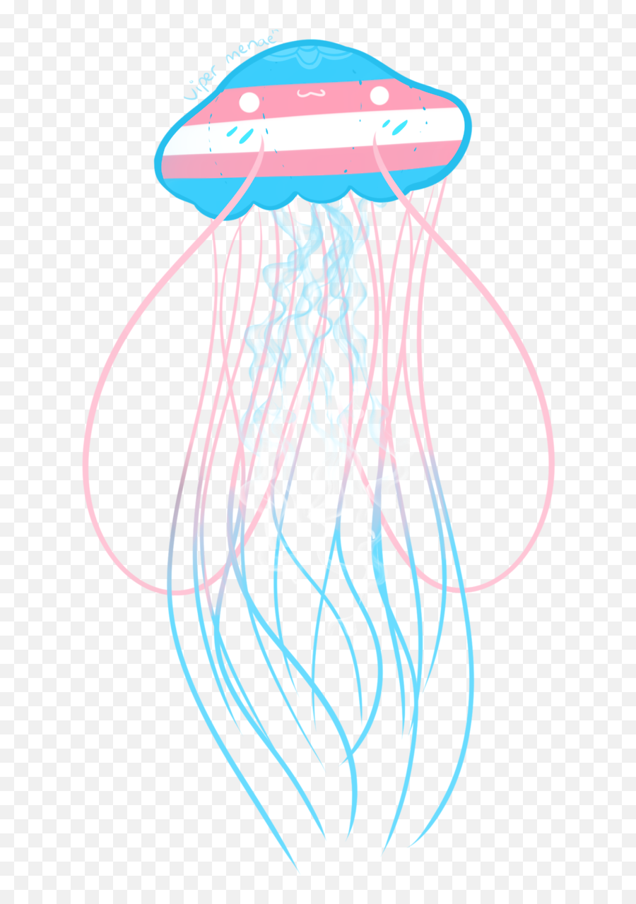 Download Hd Trans Flag Jellyfish - Trans Jellyfish Emoji,Trans Flag Png