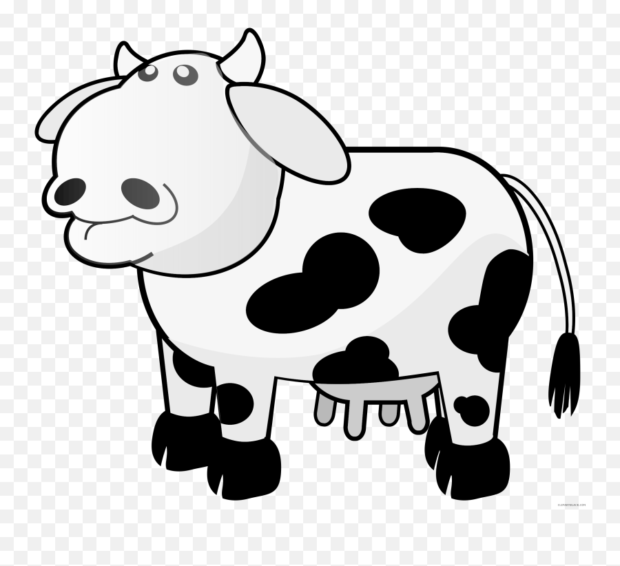 Cow Animal Free Black White Clipart Images Clipartblack - Cattle Emoji,Fish Clipart Black And White