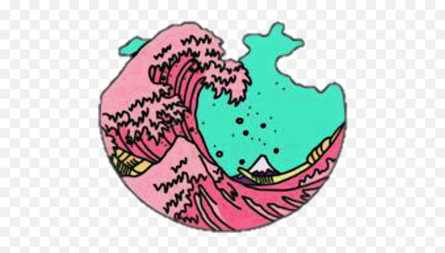 Ola Wave Summer Water Beach Circle Pink - Aesthetic Emoji,Water Wave Clipart
