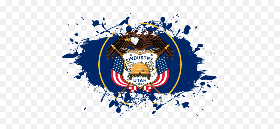 Vector Country Flag Of Utah - Ink Splat Vector World Flags Emoji,Splat Transparent