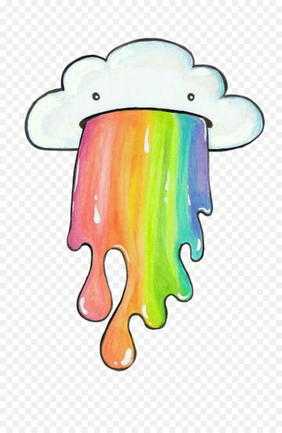 Rainbow Drawing Draw Cute Kawaii Kawaiisticker Emoji,Cute Elephant Clipart