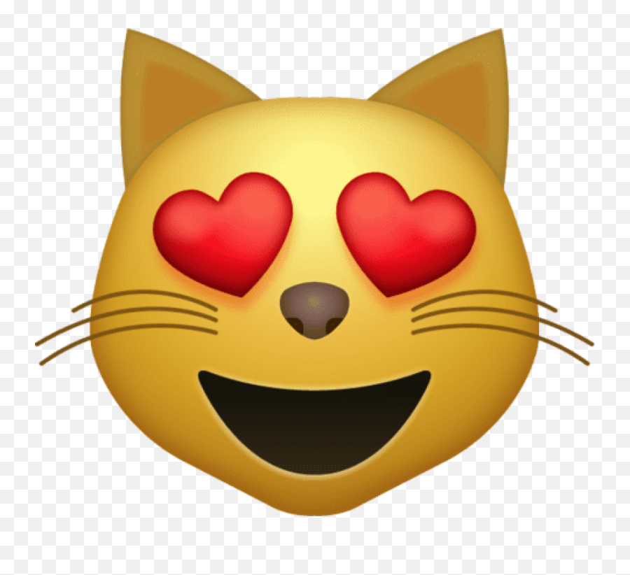 Heart Eyes Emoji Cat Png - Transparent Background Cat Heart Eyes Emoji,Eyes Transparent