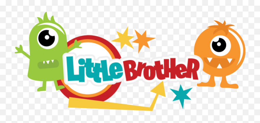 Little Brother Svg Scrapbook Title Brother Svg File Monster - Happy Emoji,Brother Clipart