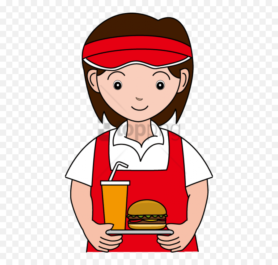 Download Clipart Library Stock Food - Anunt Angajare Model Clip Art Fast Food Worker Emoji,Apron Clipart
