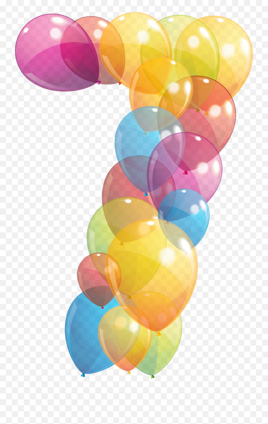Transparent Seven Number Of Balloons Png Image - 7 Birthday 7 Balloons Png Emoji,Birthday Balloons Png