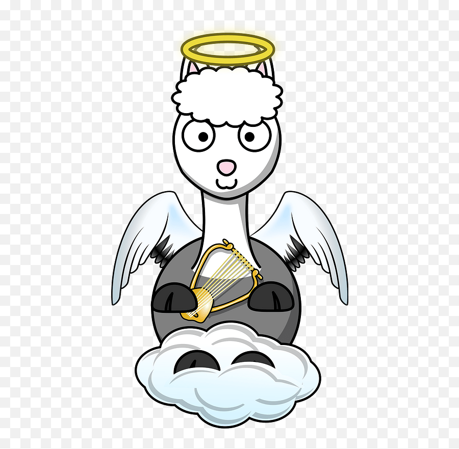 Llama Angel Clipart Free Download Transparent Png Creazilla - Cartoon Alpaca Emoji,Llama Clipart Free