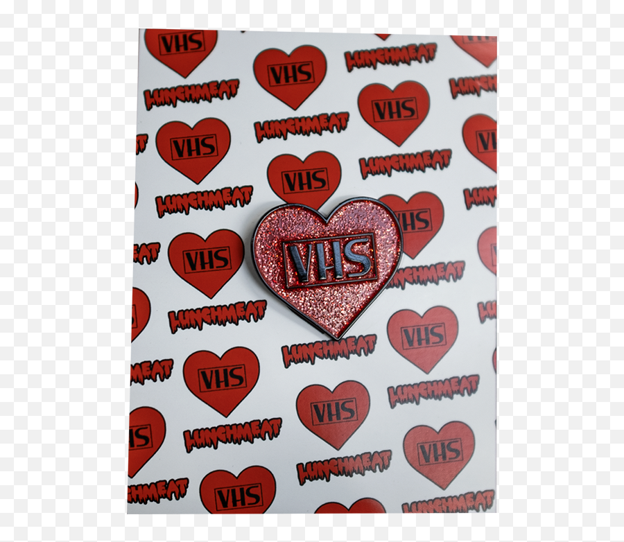 Heart On For Vhs Enamel Pin - Girly Emoji,Vhs Png