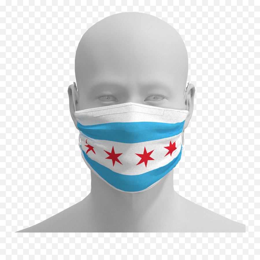 The Original Chicago Flag Mask - Flag Of Chicago Emoji,Chicago Flag Png