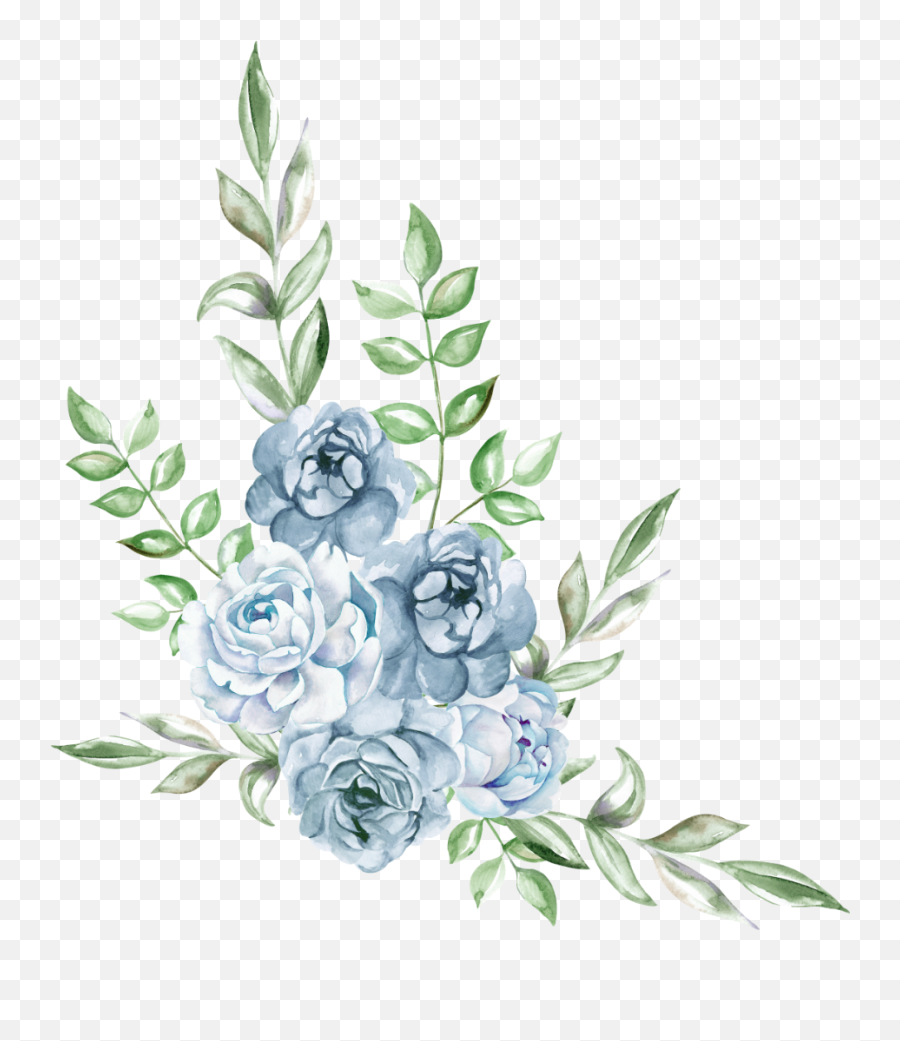 Blue Watercolor Flower Transparent - Watercolour Blue Flowers Png Emoji,Blue Watercolor Png