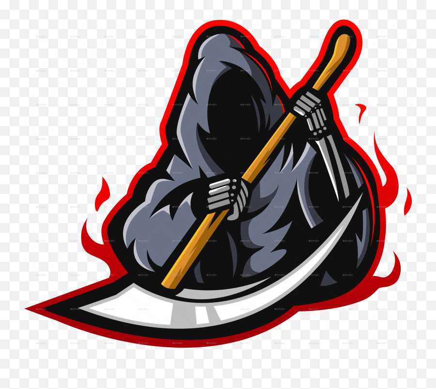 Grim Reaper Mascot Logo By Saripuddinhasan Graphicriver Emoji,Reapers Logo